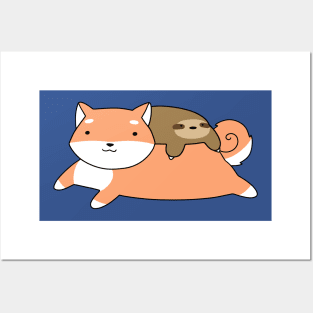 Shiba and Little Sloth Posters and Art